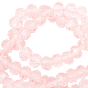 Top facet kralen 6x4mm Pale French Pink-Pearl shine coating, per 10 stuks